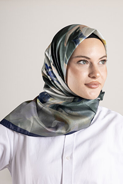 Akel Ψηφιακό κρυστάλλινο μοτίβο κασκόλ 95x95 – Παστέλ μοτίβο-6