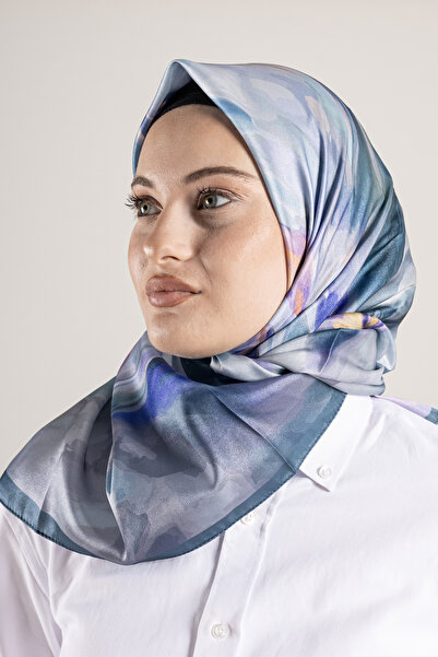 Akel Ψηφιακό κρυστάλλινο μοτίβο κασκόλ 95x95 – Παστέλ μοτίβο-6