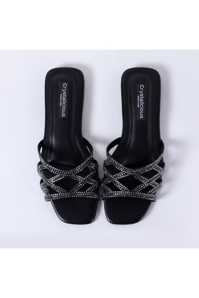 crystalicious Fiona Luxurious Rhinestones Sandals Handcrafted by Artisans Effortless Glamour for Every Occasion