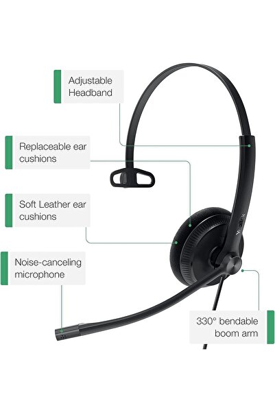 Yealink YHS34 Lite Dual Telephone Headset with RJ9 Jack