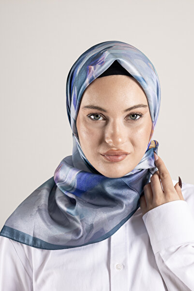 Akel Ψηφιακό κρυστάλλινο μοτίβο κασκόλ 95x95 – Παστέλ μοτίβο-6