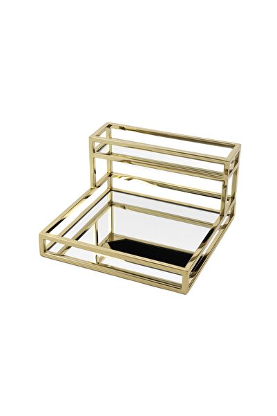 Mikasa Moor Gold Metal 2 Tier Mirrored Presentation Tray 30X30X17Cm