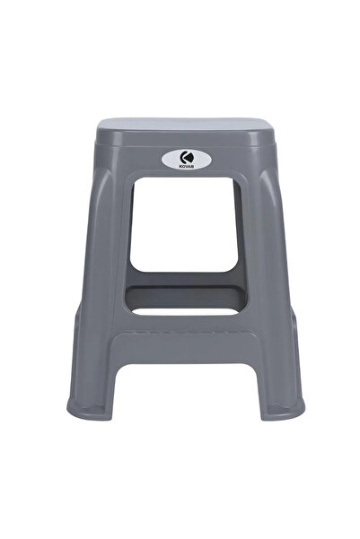 Kovar كرسي بلاستيكي قابل للتكديس ومرتفع للاستخدام الداخلي والخارجي - رمادي