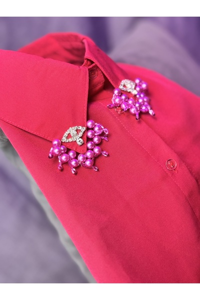 Maison MeDa Tasarım taş ve incili gömlek