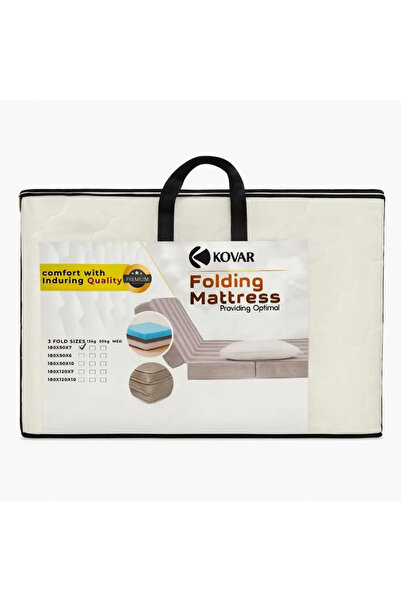 Kovar Single Bed Medical Folding Foam Mattress 180X90X7cm- White