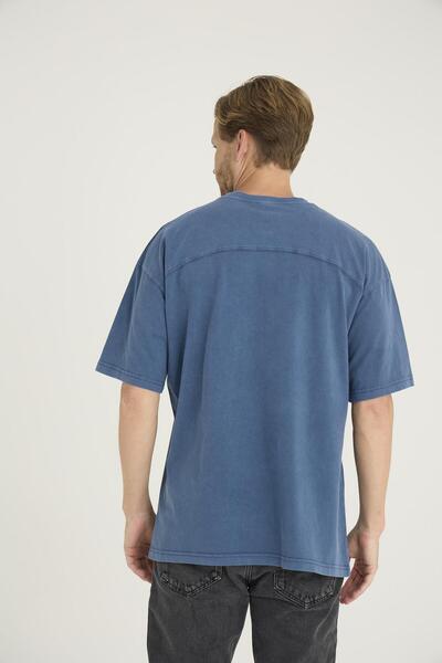 KLY Ανδρικό μπλουζάκι με κοντό μανίκι σε χρώμα Indigo C9T0N5