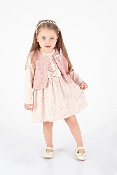 Öztürkpartievi PEMBE YELEKLİ KIZ ELBİSE