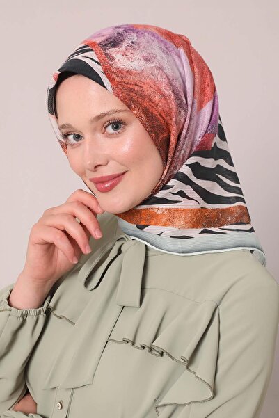 Levidor وشاح قطني بنمط الحمار الوحشي باللون الأخضر النعناعي