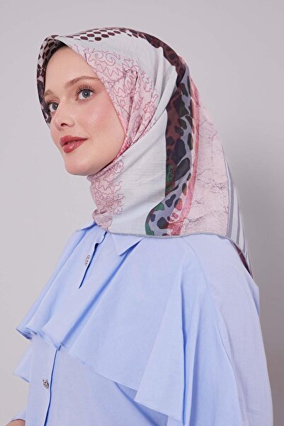 Levidor Βαμβακερό κασκόλ με γκρι ρίγες