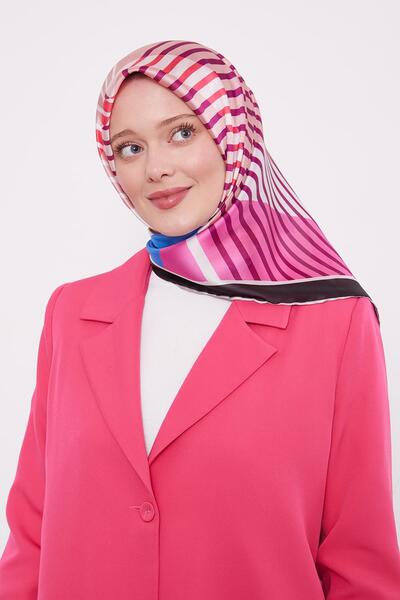 Levidor Ροζ ριγέ δροσερό κασκόλ