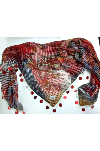 indirimvar El işi Kırmızı Pullu Mekik Oyası Yazma/Yemeni