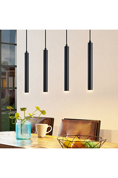 NZL Lighting Archio Dört'lü Ledli Sıralı Sarkıt Avize Yemek Masası Avize Otur...