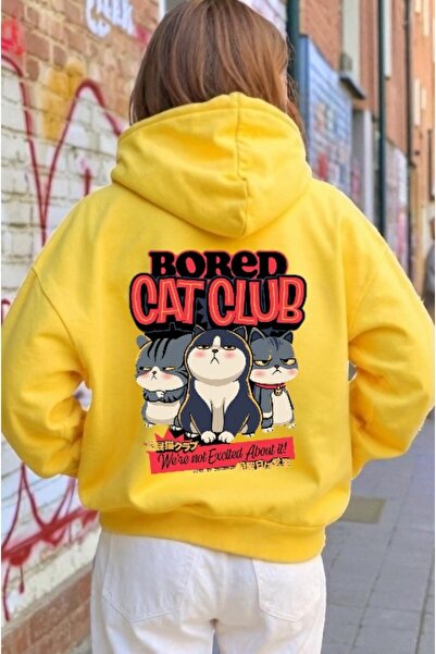 ArtYus Unisex Bored Cat Club Colorat Special cu imprimeu Bumbac supradimensio...
