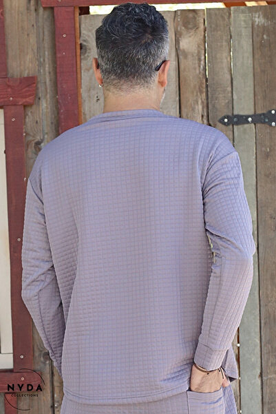 Nyda Collections Men's Quilted Fabric Seasonal Long Sleeve Sweatshirt