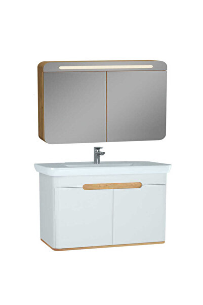 VitrA Sento Aynalı, Kapaklı Dolap Seti, Beyaz, 100cm (60787, 60897)