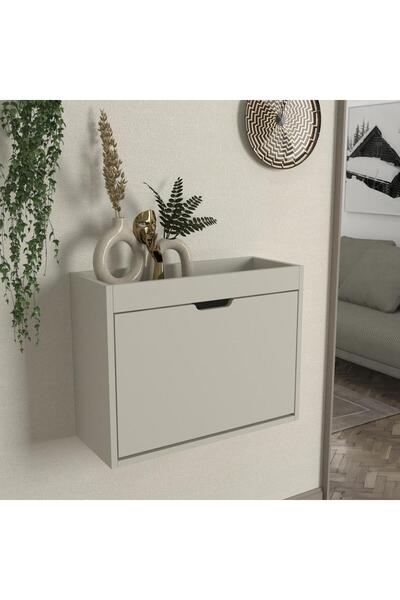 Dekorister Remy 1 Kapaklı Ayakkabılık Kumtaşı - Antrasit