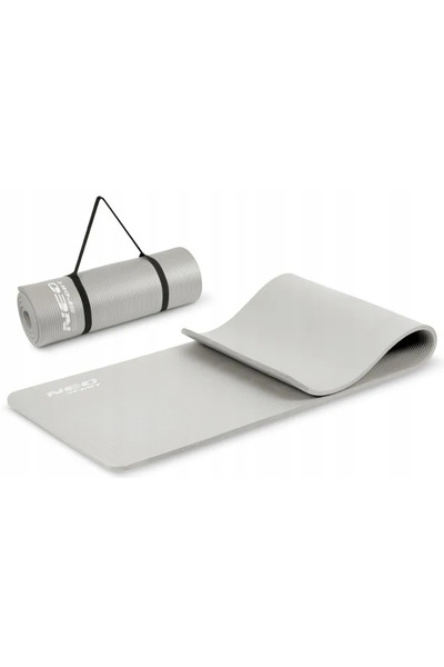 Neo-Sport Non-Slip Waterproof Exercise Mat, Compact & Shock-Absorbent, Grey, 183 x 60 cm - Ideal for Yoga