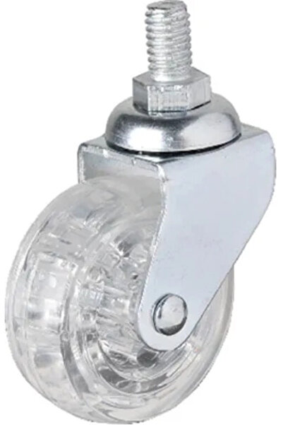 Epilons 326 - 50x20 Mm Transparent Roller Screw Wheel 4 Pieces