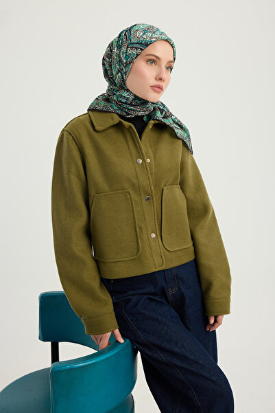 Schaless Palatii Eterni - Smarald - Eșarfă din viscoză cu model Vierra - 90x9...