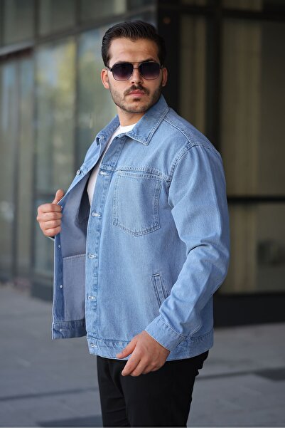 LTC Jeans Мъжка редовна кройка с копчета, винтидж светлосиня дънкова яке