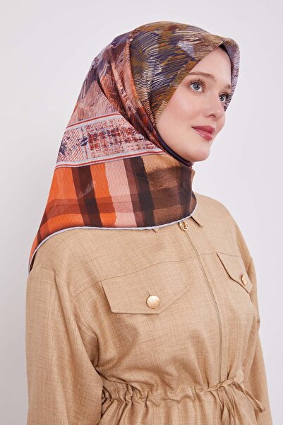 Levidor Λιλά καρό βαμβακερό κασκόλ