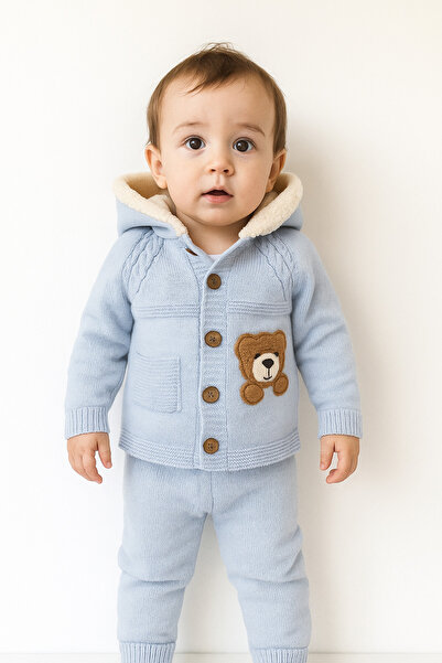 a baby Lamb Lined Knitwear Cardigan with Leggings