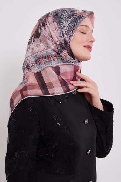 Levidor Ροζ καρό βαμβακερό κασκόλ