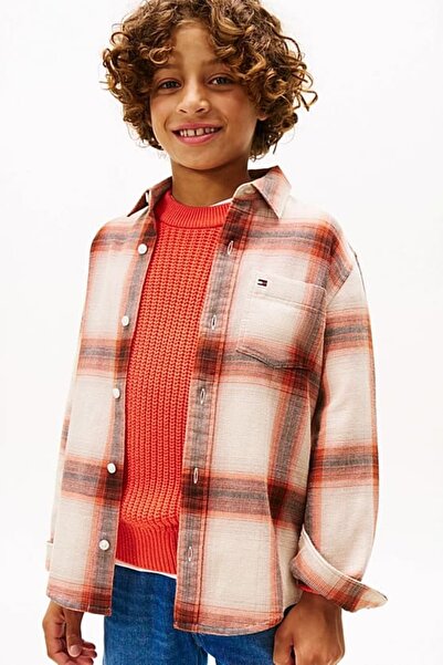 Tommy Hilfiger Erkek Çocuk Regular Kalıp Waffle Dokulu Ekose Gömlek - Çok Renkli