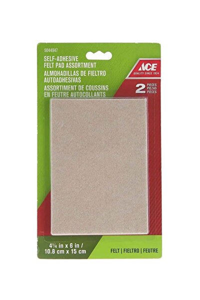 ACE 2 Pieces Heavy Duty Self-Adhesive Felt Pads, Beige 15 x 10.8 cm