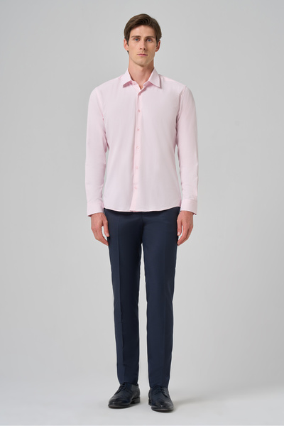 Morven Men's Pink Export Slim Fit Hard Collar Shirt