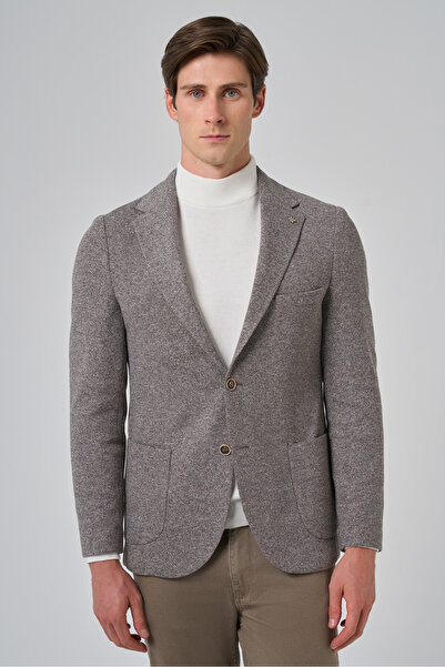 Morven Ανδρικό ΜΑΥΡΟ Πλεκτό Μονόχρωμο Μπουφάν με Μονό Γιακά εφαρμοστό