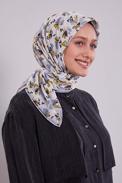 Levidor Μαλακό κασκόλ με γκρι λουλούδια