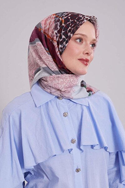 Levidor Βαμβακερό κασκόλ με γκρι ρίγες