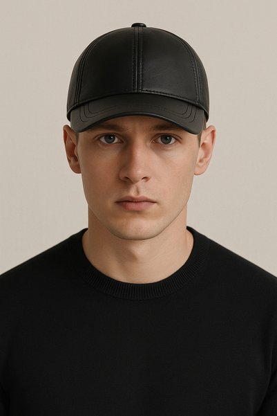 HatClub Exclusive Men's Hat for Black Leather Casual and Fashionable Combinat...