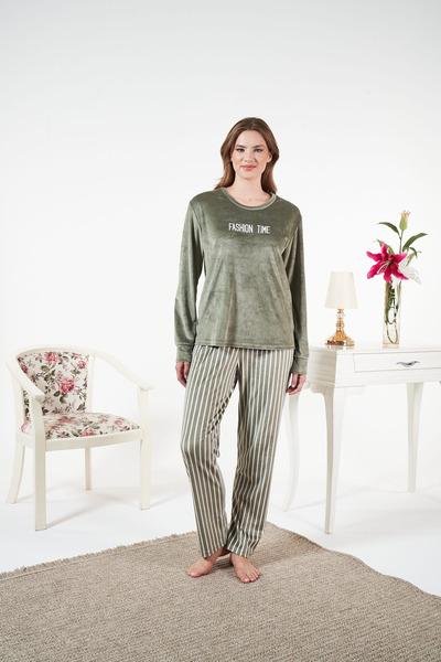 Estiva STRIPED VELVET PAJAMAS SET