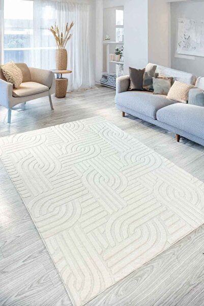 Decomia Home Siena Premium Plush Soft White Shaggy Carpet Non-Slip Area Rug for Living Room & Kitchen & Bedroom