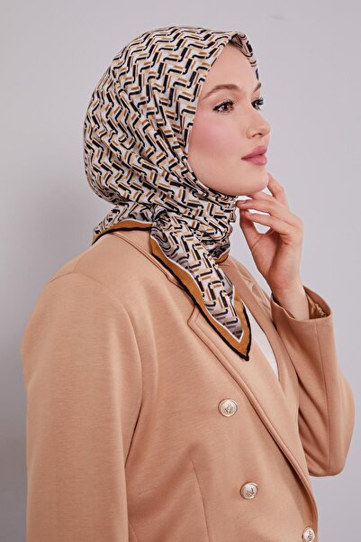 Levidor Taba Zigzag Desen Soft Eşarp
