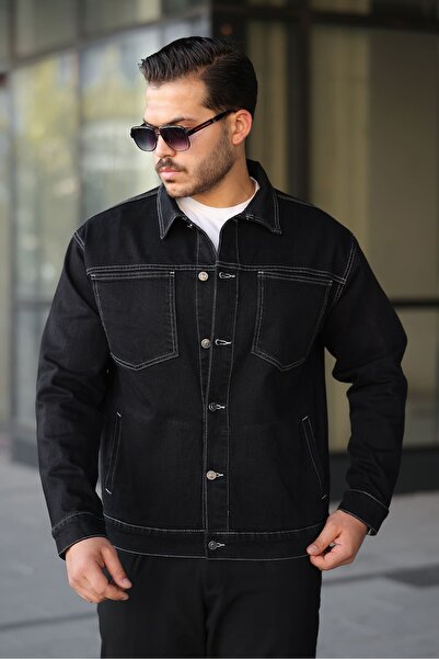 LTC Jeans Men's Regular Fit Buttoned Vintage Black Jacket