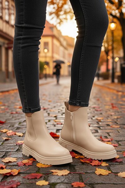 WALKWAY 24071 Z Μπεζ Γυναικείες Μπότες