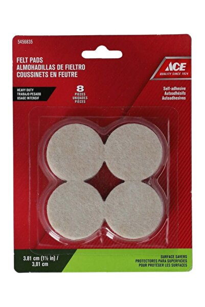 ACE Heavy-Duty Self-Adhesive Felt Pads (8 Pieces, Beige, 3.81 cm)