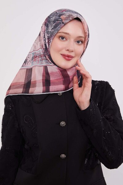 Levidor Ροζ καρό βαμβακερό κασκόλ