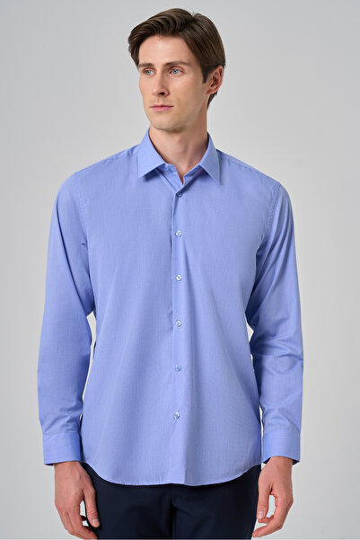 Morven Ανδρικό πουκάμισο μπλε τάσης Regular Fit