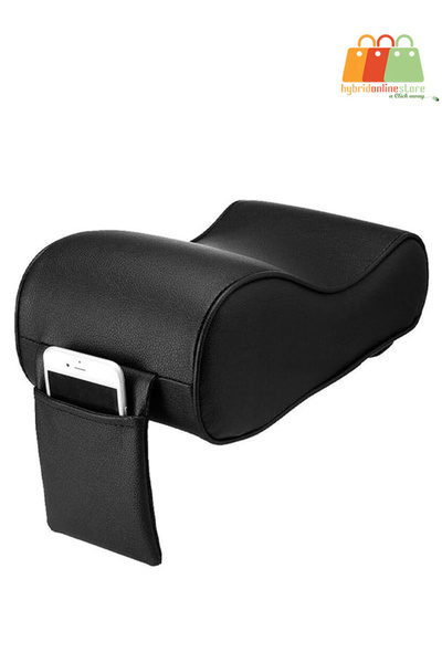 Generic Car Center Console Armrest Cushion with Phone Holder – Soft PU Leather, Easy Setup