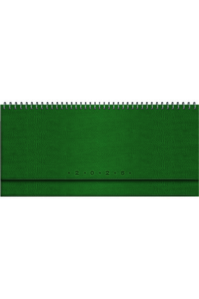 Gıpta 2026 504-GLK GLOBE Spiralli - Deri Sert Kapak 14X33 Haftalık Beyaz Masa Takvimi