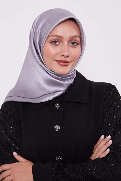 Levidor Μεταξωτό μαντήλι με μοτίβο ασημί κηρήθρας