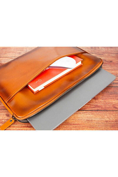 BloominBag حافظة كمبيوتر محمول / ماك بوك من الجلد الطبيعي مقاس 14 بوصة من Awe Slim