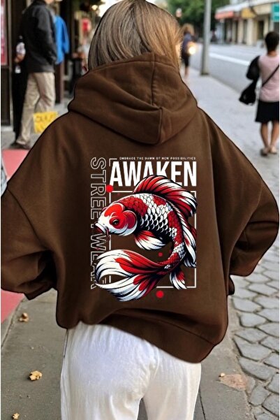 ArtYus سويت شيرت بقلنسوة كبير الحجم من القطن مطبوع عليه ألوان خاصة للجنسين من...