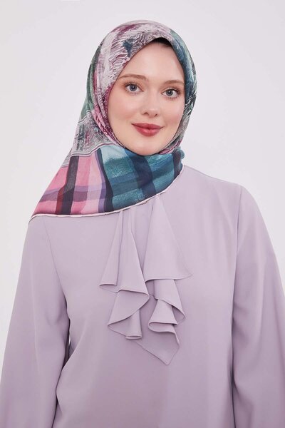 Levidor Ακραυάζοντας πράσινο καρό βαμβακερό κασκόλ