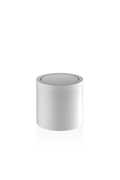 Decor Walther Çöp Kovası, Sallanır Kapak, 7lt, Ø20xh21cm - Mat Beyaz