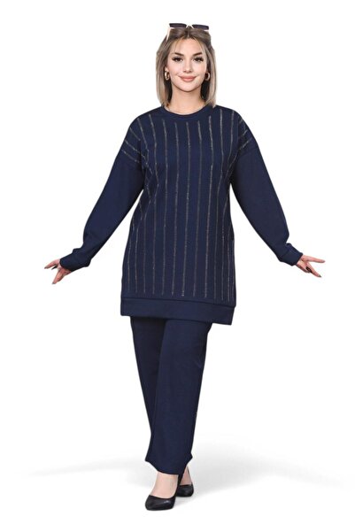 NEWCO Modal Fabric Stone-Embroidered Comfortable and Flexible Fit Double Top and Bottom Set Battal -1645P